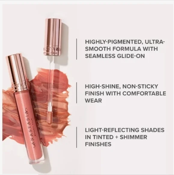 Anastasia Universal Luminous Tinted Lip Gloss In Peachy Nude NEW - Picture 5 of 6